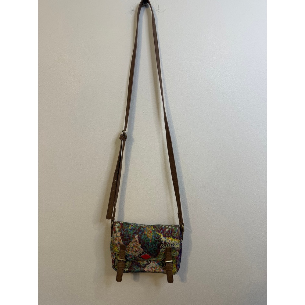 Oilily Floral Tapestry Crossbody Satchel Bag Small Multicolor Whimsical Boho Y2K
